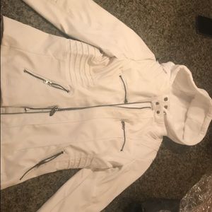Women’s White Leather Jacket